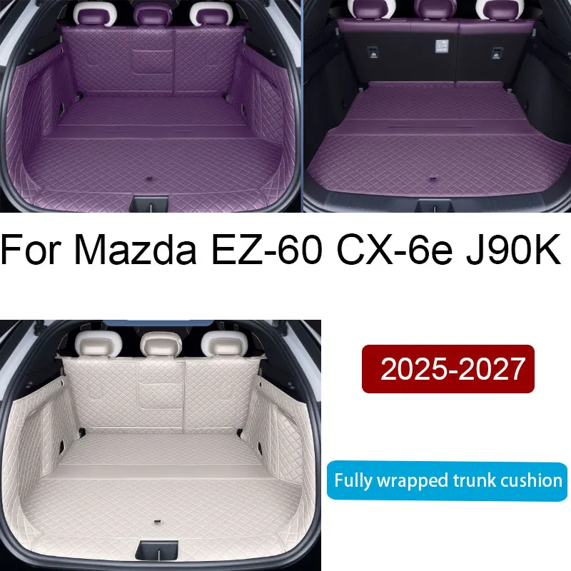 Car Accessories For Mazda EZ-60 CX-6e J90K 2025-2027 Car Trunk Mat Scratch Prevention leather Boot Cover Tray Interior Protector