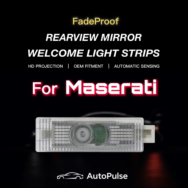 Car Door Welcome Puddle Light For Maserati Ghibli GranTurismo Quattroporte GranCabrio Icon HD Led Lamp Projector Ghost Shadow