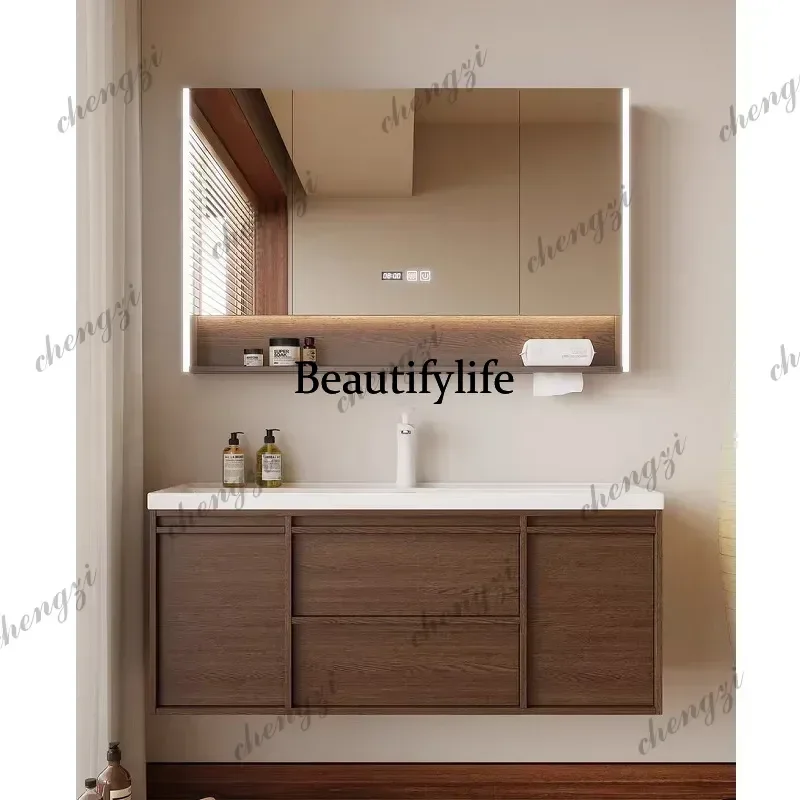 Luxury gold-plated stone integrated ocean basin bathroom vanity set b567