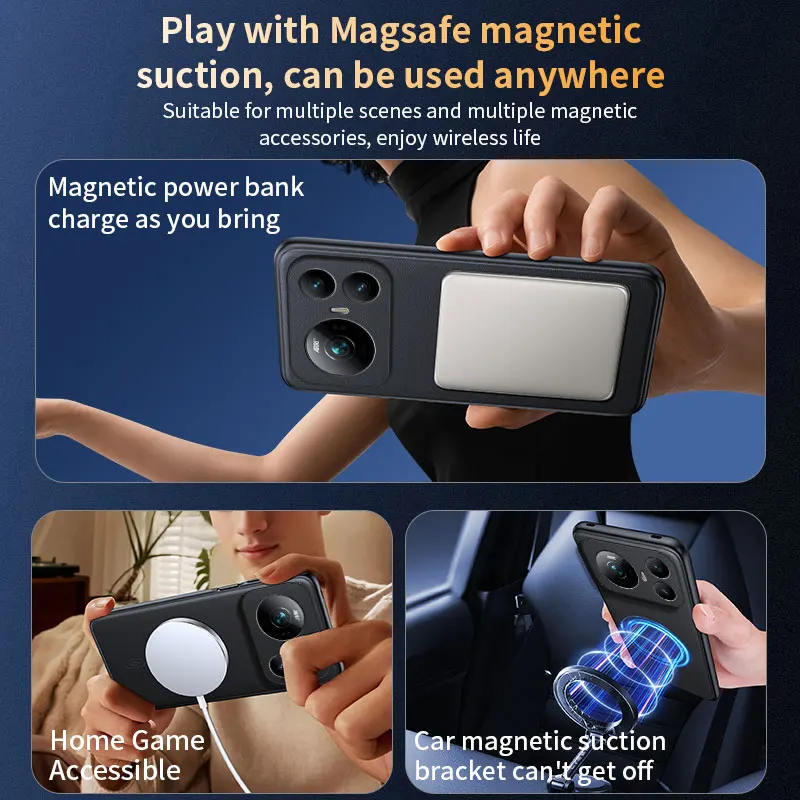 Hülle für Honor Magic 9, magnetische Leder-Schutzhülle, Anti-Fingerabdruck, rutschfest, PC+TPU – Detail 25