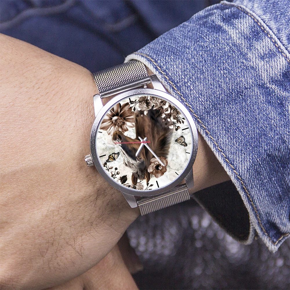 Customized Quartz Watch Man Watches Special Men's Wrist Watch Gift for Men Horse Pattern Father's Day Gifts Jewelry Clock Male