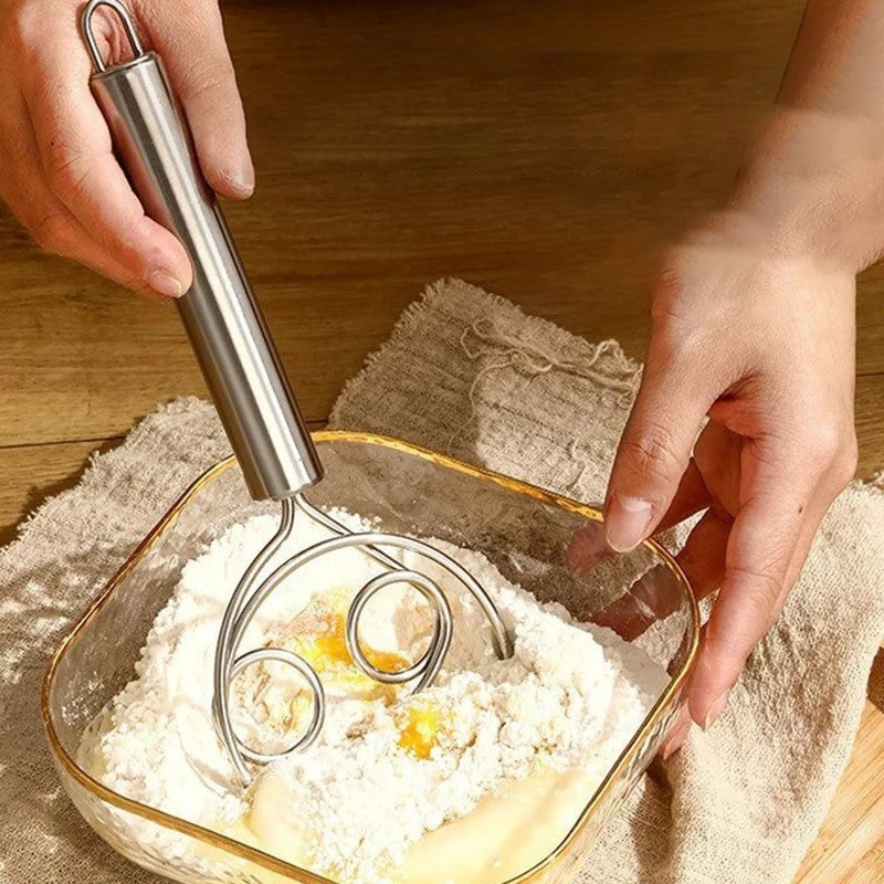 

1Pc Eggs Cream Mixing Rods Double Holes Flour Cake Stirrer Whisk For Dough Bread Smooth Tools Coil Mixer Kitchen Tools