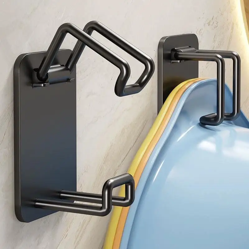 1/2pcs Stainless Steel Wall Hooks Adjustable Kitchen Bathroom Basin Hanger Multifunction Punch-free Storage Rack Heavy Duty Hook