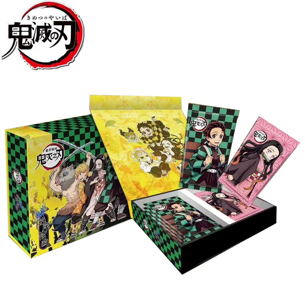 Juego completo de tarjetas de Demon Slayer para niños, tarjeta de colección de personajes de Tanjirou Kamado Nezuko, Flash de diamante raro SSP SP,