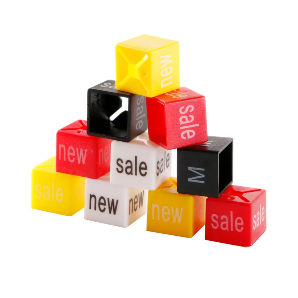 Hanger's Plastic Sale Cubes Red Size Maker Clip Sale Printed Promotion Label Sign Slip Over Clothes Hanger Markers Size Buckle