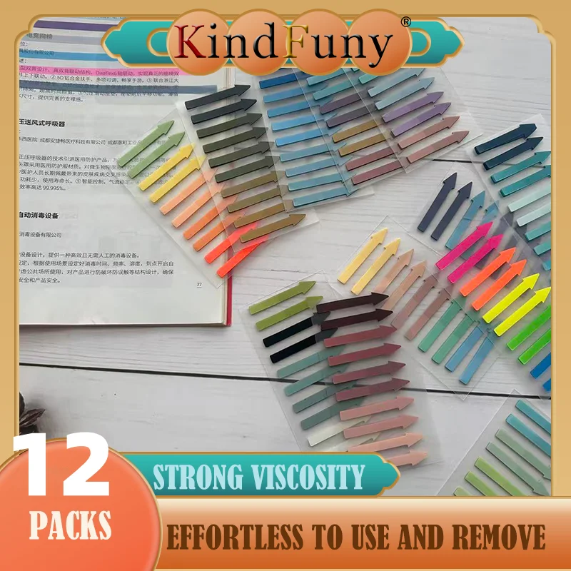 

KindFuny 12-Pack Indicating Arrow Series Sticky Notes Memo Paper for Journaling Scrapbooking School & Office Stationery