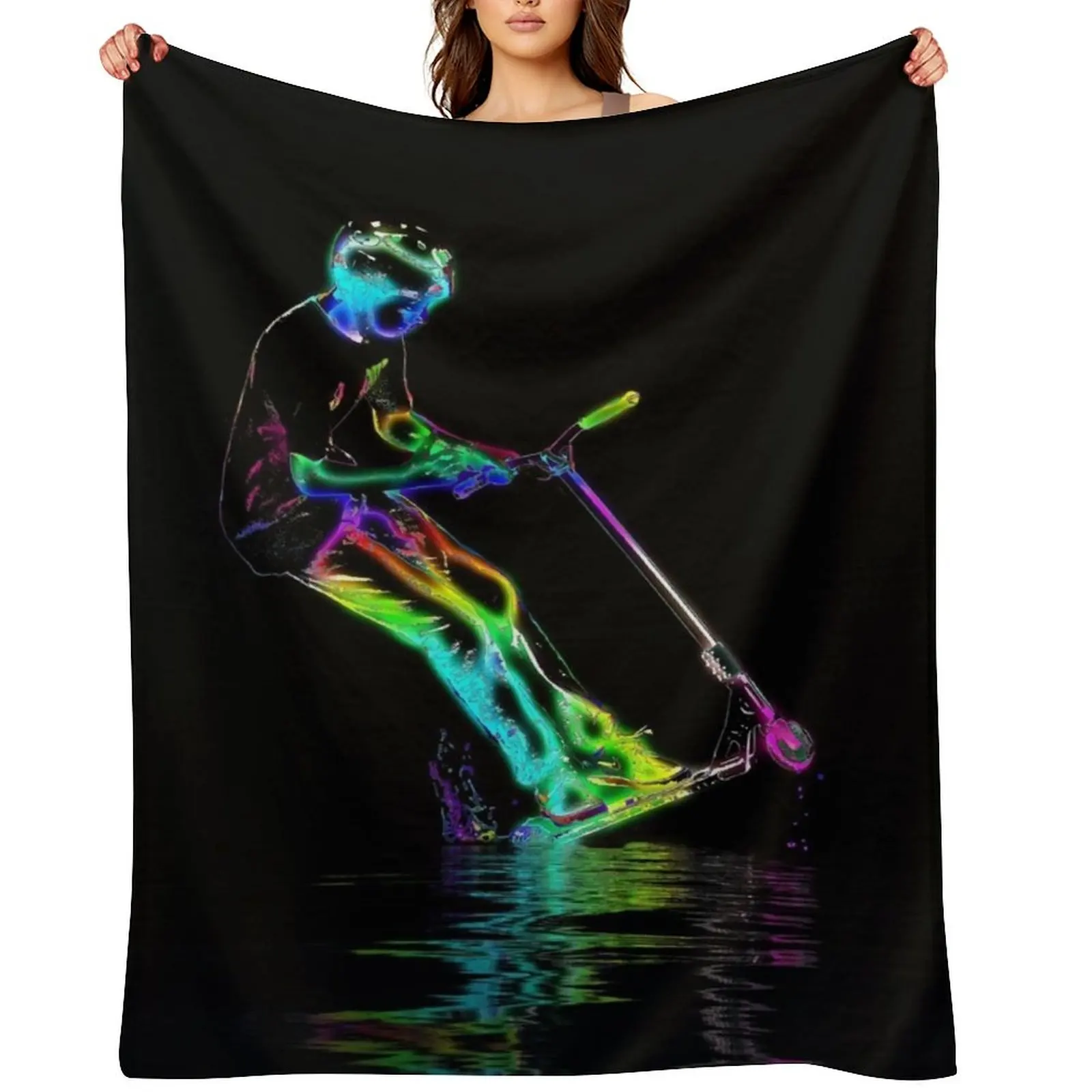 

Puddle Jumping - Scooter Boy Throw Blanket Thermals For Travel Luxury St Sleeping Bag Retros Blankets