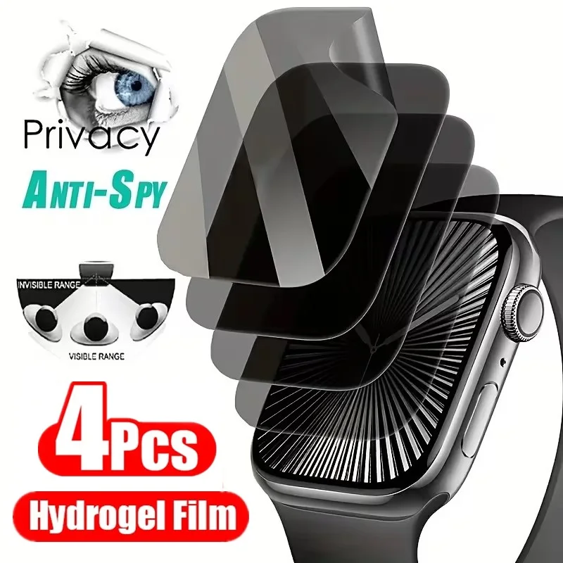 4Pcs Privacy Hydrogel Film For Redmi Watch 5 Lite 5 Active Anti-spy Screen Protector For Redmi Watch 4