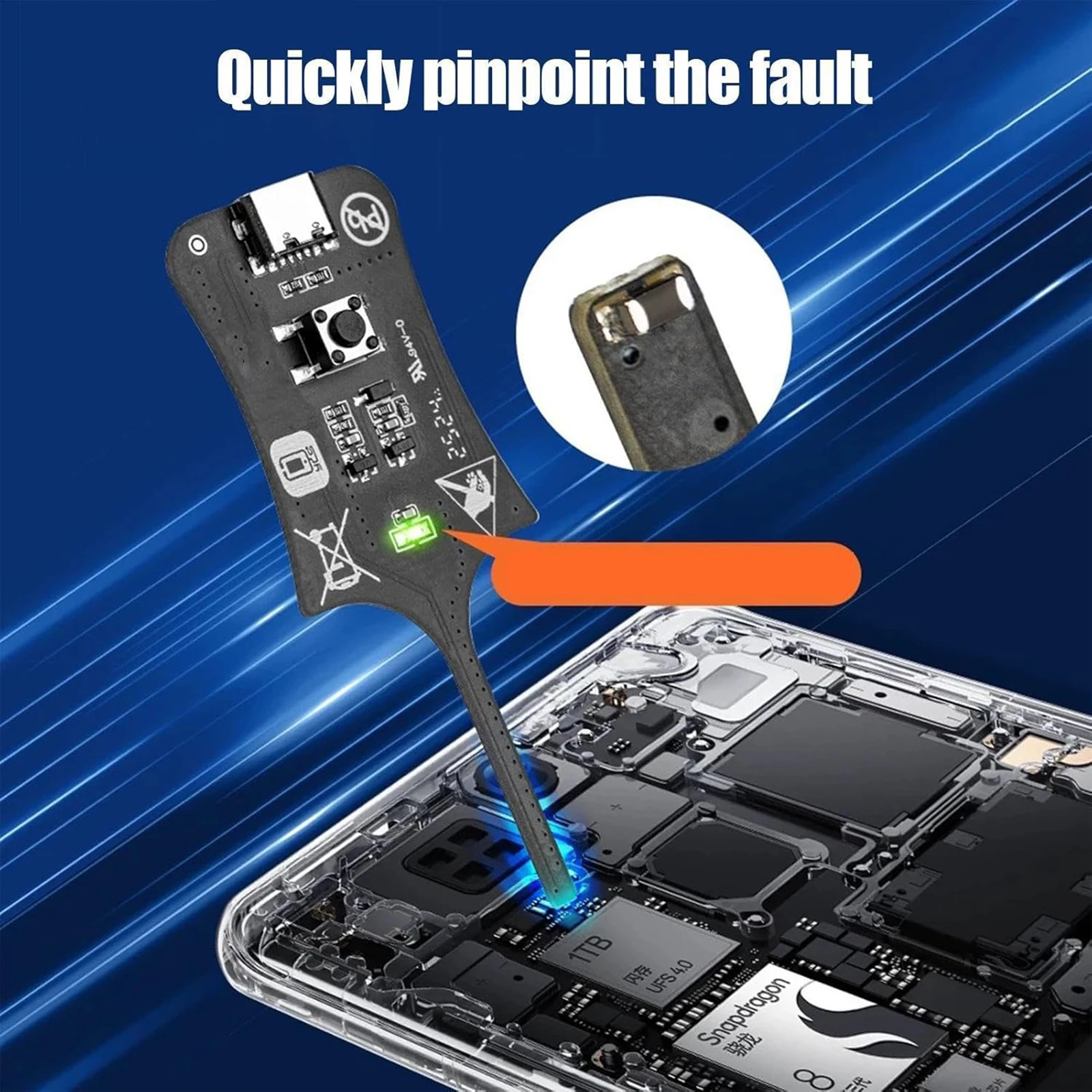 Type-C Inductance Tester High Sensitivity Electromagnetic Inductor Detection Tool Easy To Operate for Phone Component Repair