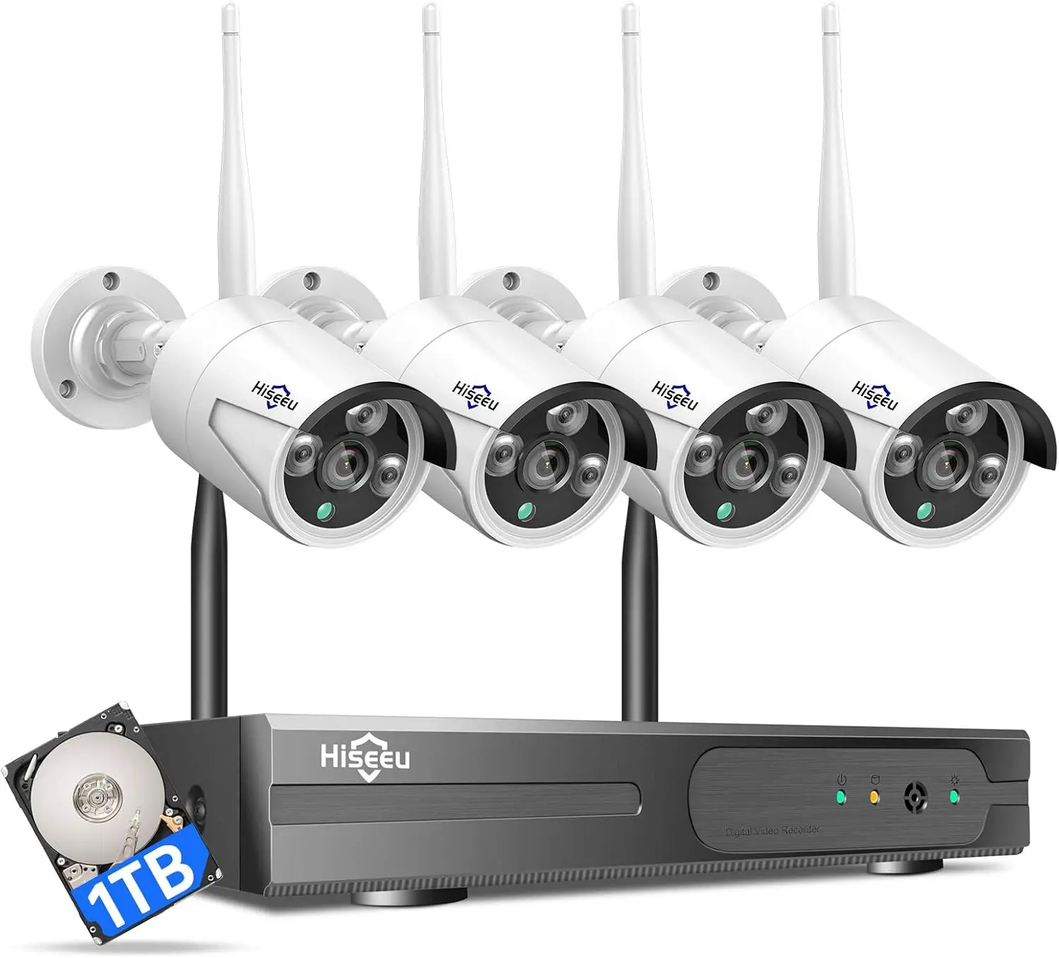 

Система видеонаблюдения 24/7 с записью 4K NVR, 3-мегапиксельными уличными камерами, без подписки, беспроводная Wi-Fi, ночное видение