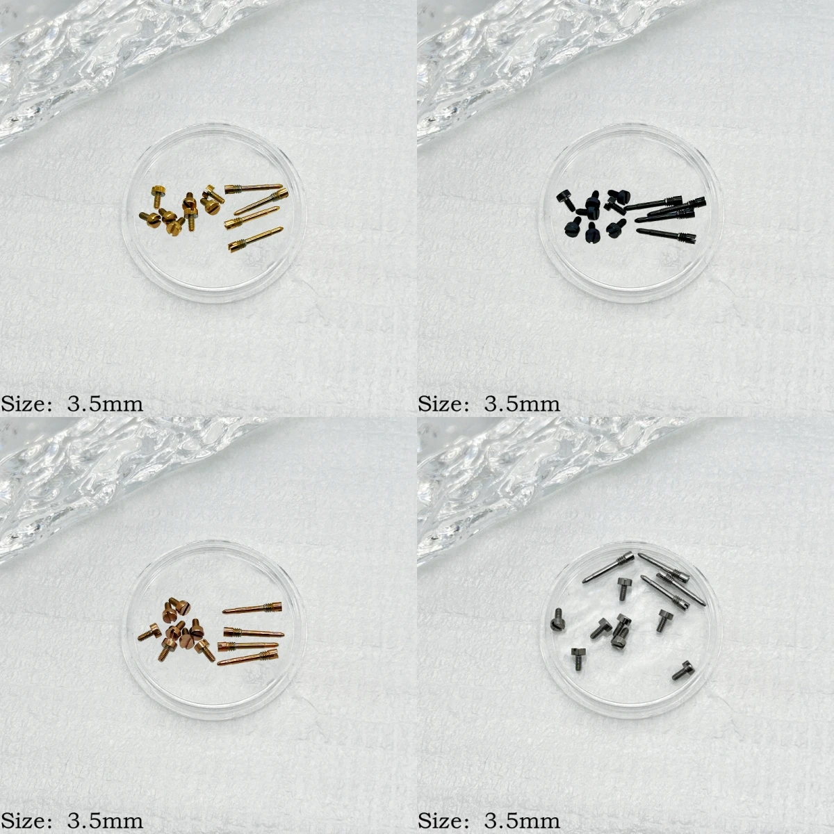 Juego de 12 tornillos de acero de 3,5 mm en oro, negro, oro rosa y plata, adecuados para la tapa trasera de relojes Royal Oak de 38 mm y 41 mm
