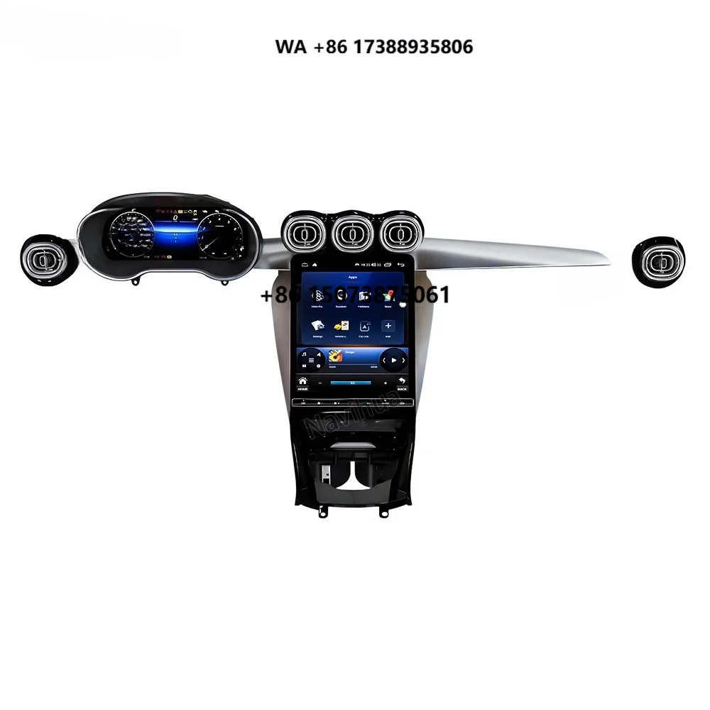 Old to New Upgrade Center Console Interior Upgrade Android Car Radio Digital Cluster Air Outlet for GLC 2015-2022