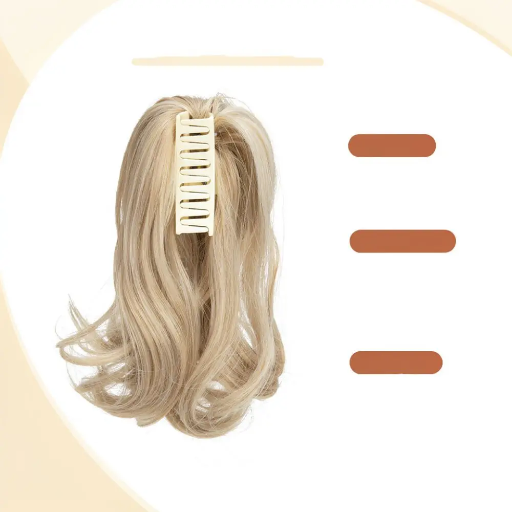 Heat Resistant Synthetic Claw Ponytail Extension Wavy Hairpiece Voluminous Curly Fake Hairpiece For Fashionable Women