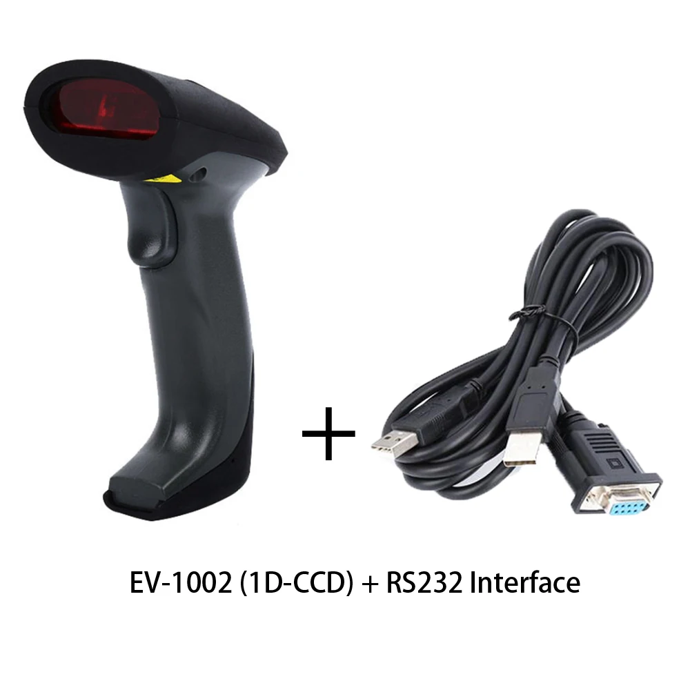 EVAWGIB RS232 Interface barcode scanner keyboard wedge 1D CCD PS/2 barcode scanners 1D & 2D QR reader connect with PC computer