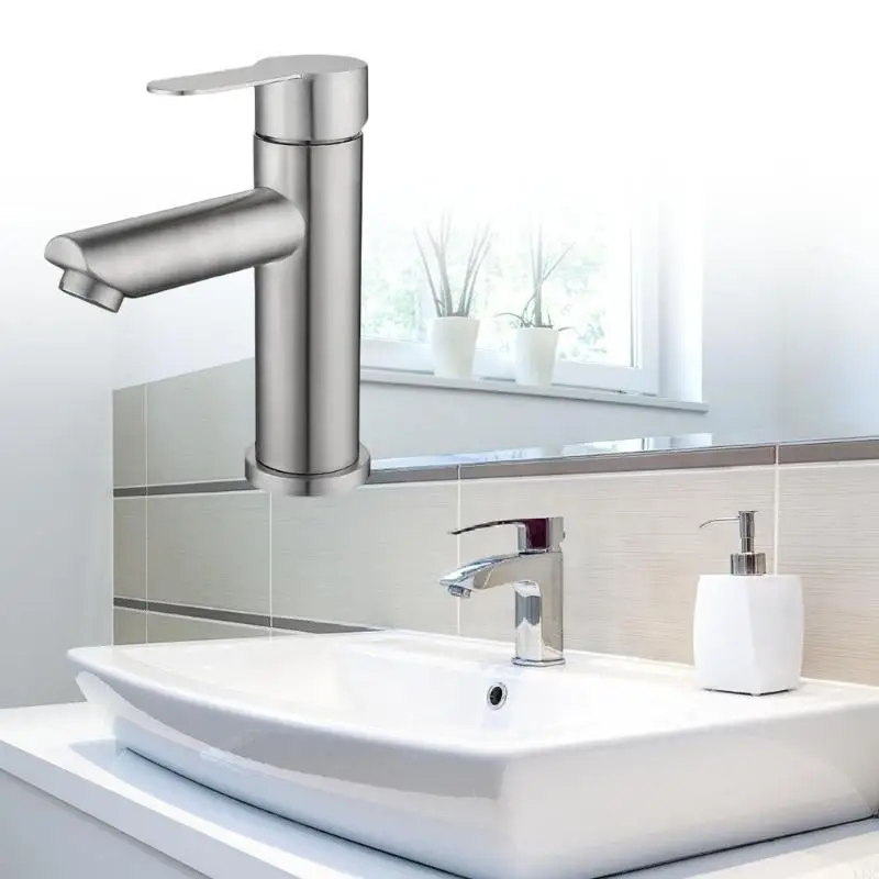Praktische badkamer wastafel Tap enkele mixer handig voor warm en koud water met stevige roestvrijstalen cartridges y4qc