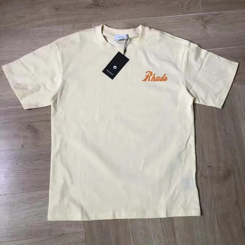 2026 New RHUDE T-shirt Summer Loose Casual Letter Printed Short Sleeve Men's Fashion T-shirt