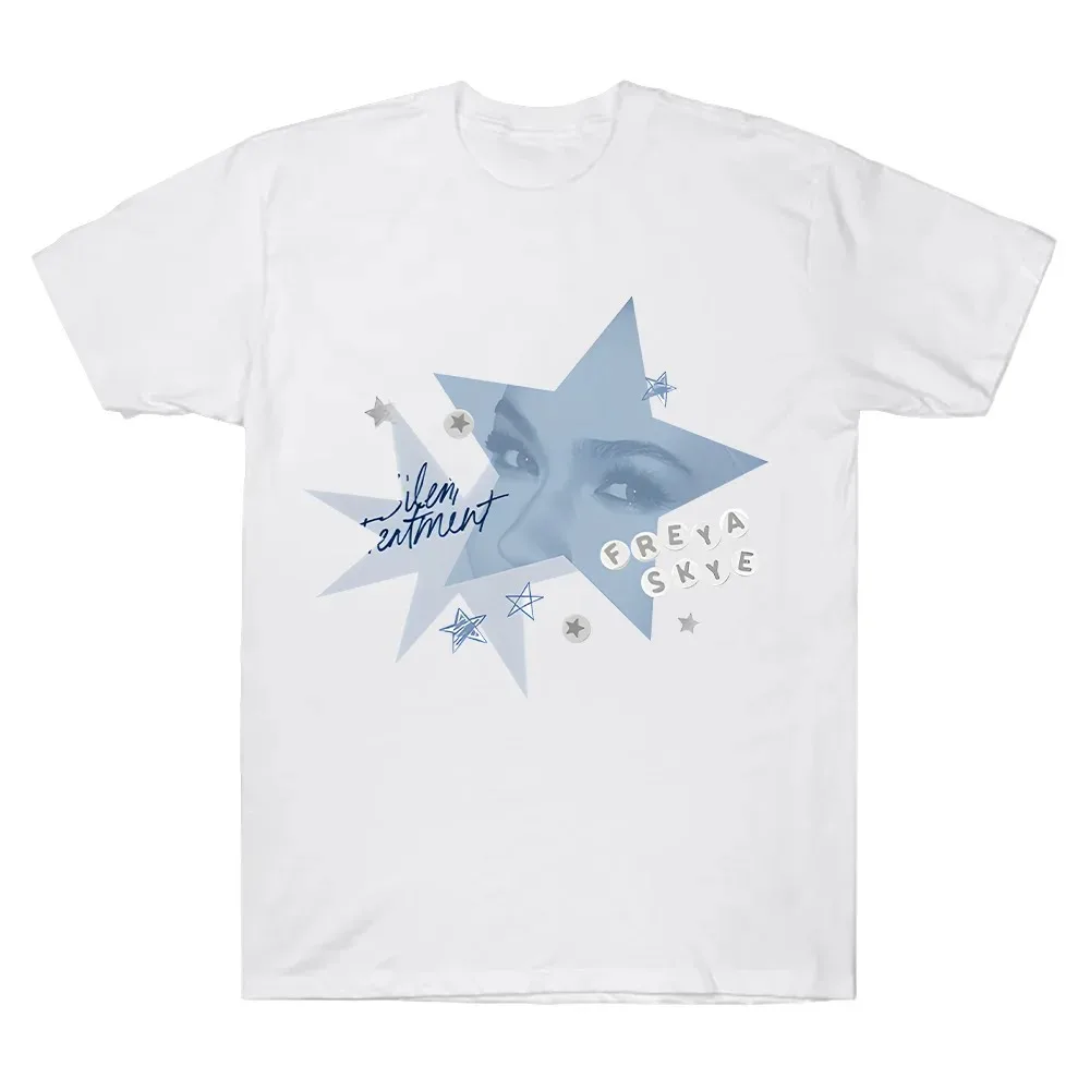 Tratamiento silencioso Freya Skye gráfico de gran tamaño Y2k camiseta hombres mujeres Casual algodón Harajuku calle Hip Hop ropa masculina femenina