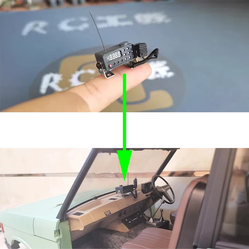 

Модель моделирования мини-радио украшение подходит для радиоуправляемого гусеничного автомобиля 1:10 TRX-4 Defender TRX-6 AXIAL SCX10 II 90046 RC4WD D90