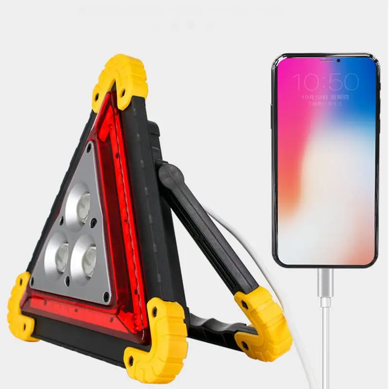 Led Warning Triangle Quick Charge Foldable Waterproof Triangles Lights Portable Bright & Eye-Catching Lightweight Safety Sign