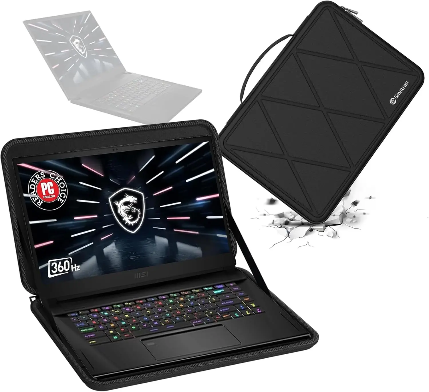 

Smatree Hard EVA Protective Sleeve Case Compatible for 15.6 inch MSI Stealth GS66/GS66/WS66 Stealth Series LaptopBag