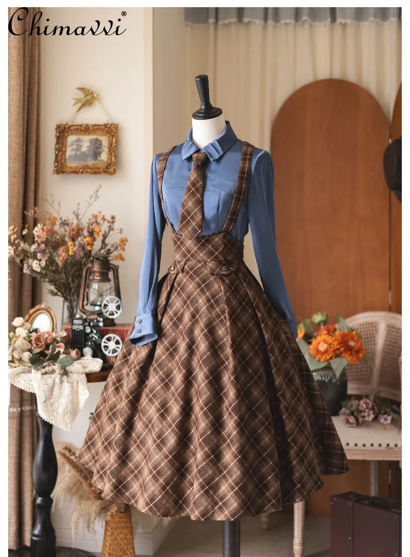 オリジナルレトロ宮殿スタイルサテンブラウス春と秋の新ファッション長袖ルーズエレガントロリータシャツ女性用