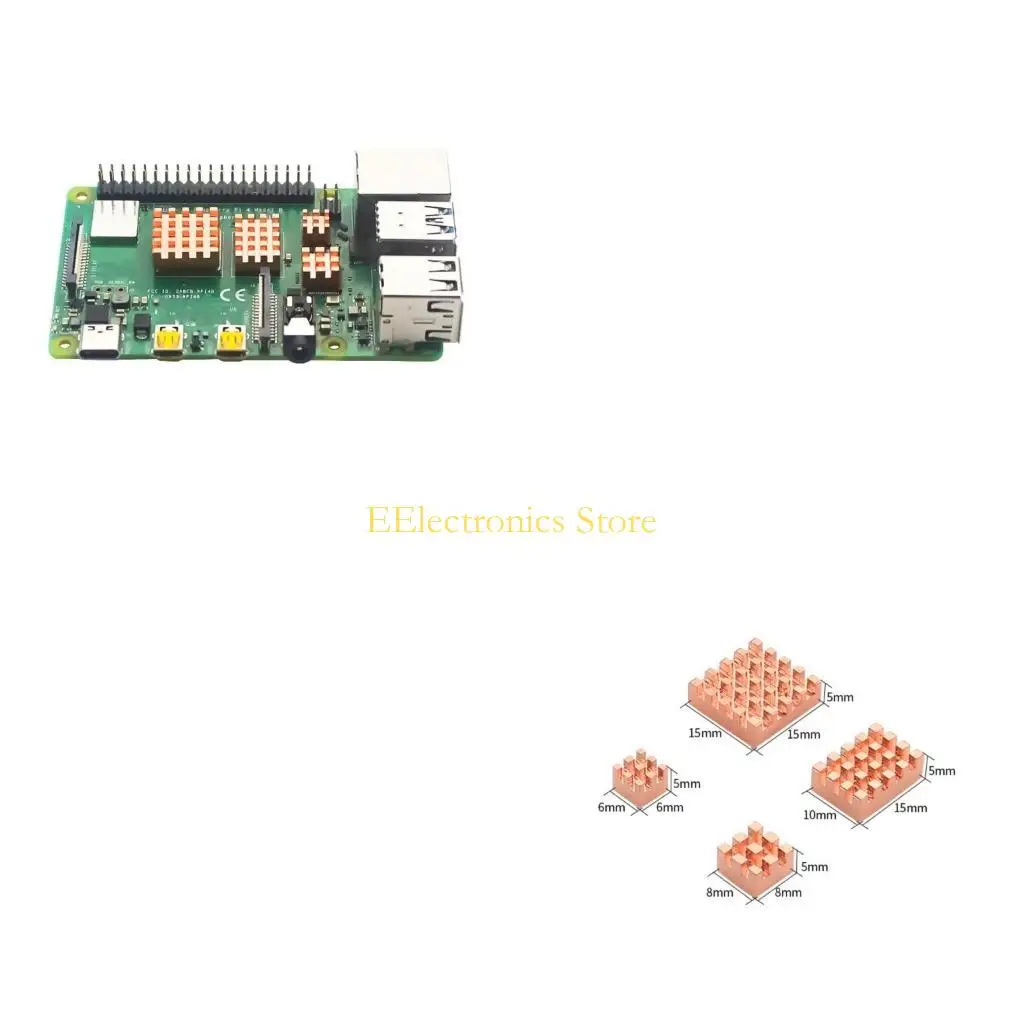 

B03C Copper Heatsink Set 4PCS Comprehensive Heatsinks For RPI 4B Boards