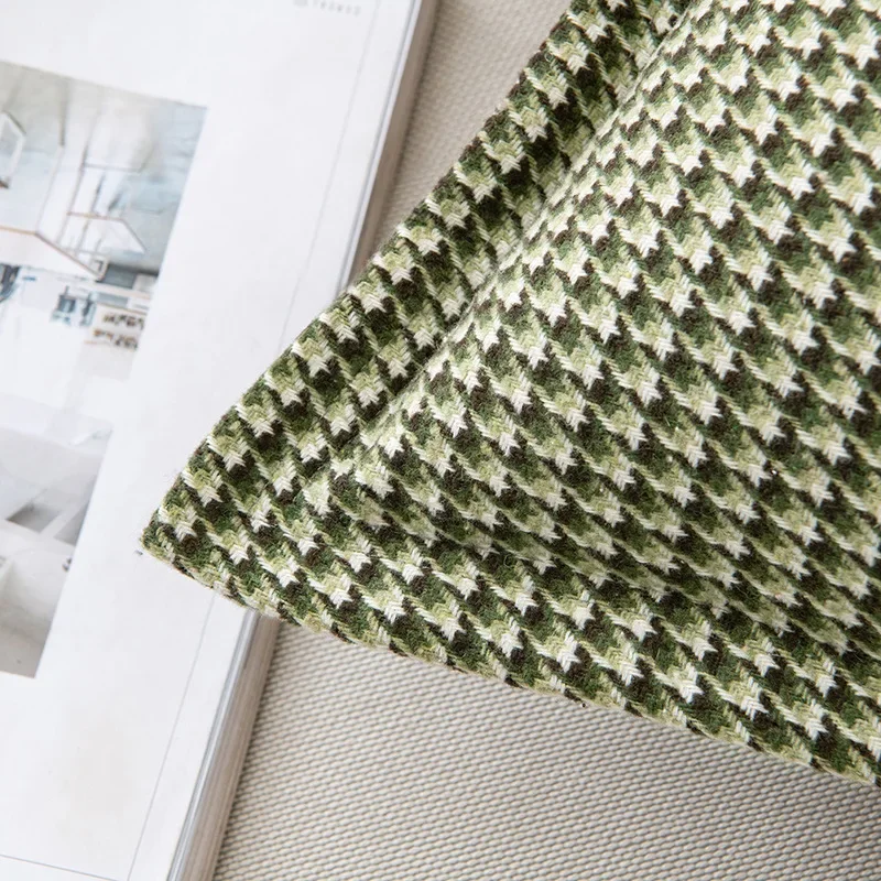 Houndstooth Orange Jacquard Pillowcase Green Geometric Home Decor Cushion Cover 30x50/50x50cm Living Room Luxury Sofa Pillowcase