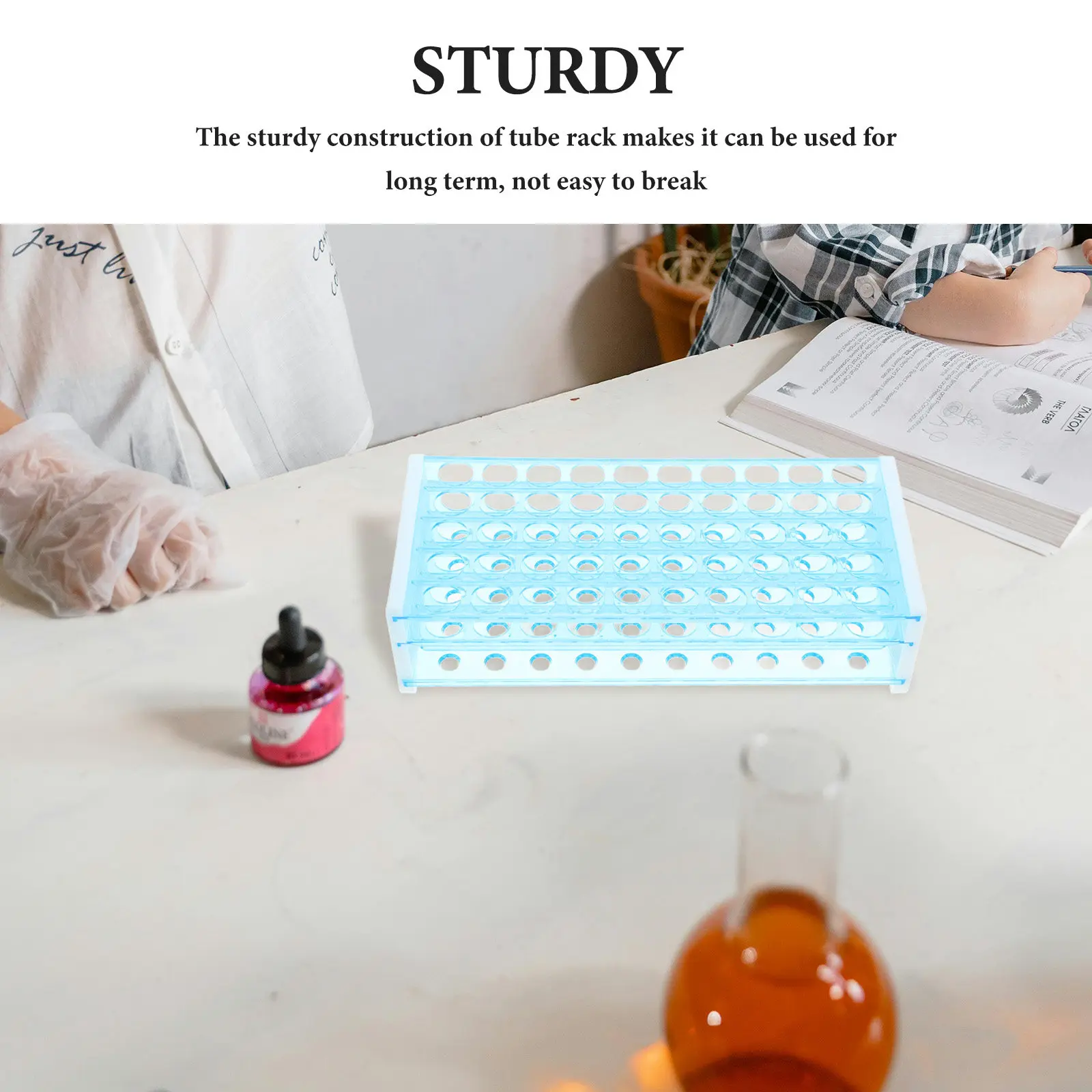 3Pcs Test Tube Racks Centrifuge Tube Stand 50 Holes Laboratory Holder Organizer Storage for Chemistry Research view 6