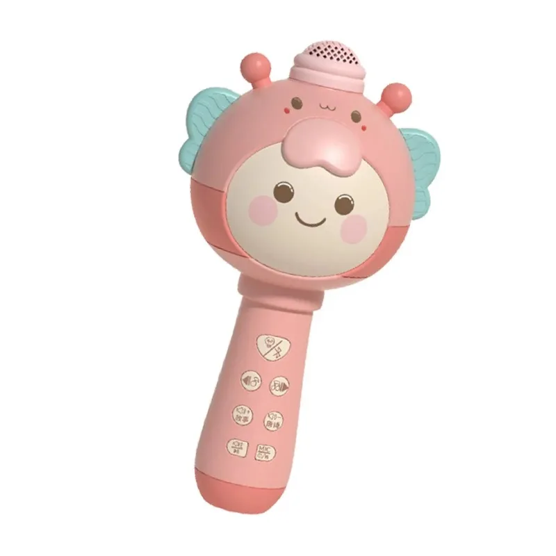 Microfono portatile con luce USB Macchina per karaoke per bambini Canta canzoni Giocattoli per ragazze Ragazzi Bambini Adulti Regali di compleanno educazione