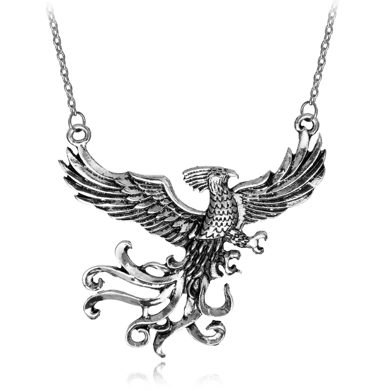 Trend Movie Necklace Cosplay Phoenix Metal Pendant Neck Chain Collar Fashion Party Jewelry Accessories for Fans Necklace Gift