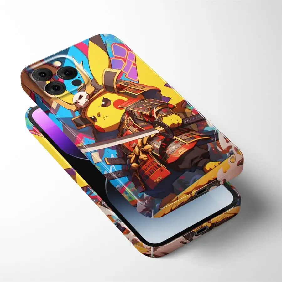 Funda rígida para teléfono Anime P-Pokemon Pikachu para iPhone XR 17 Air 11 14 16 Pro Max 12 13 X 15 Plus