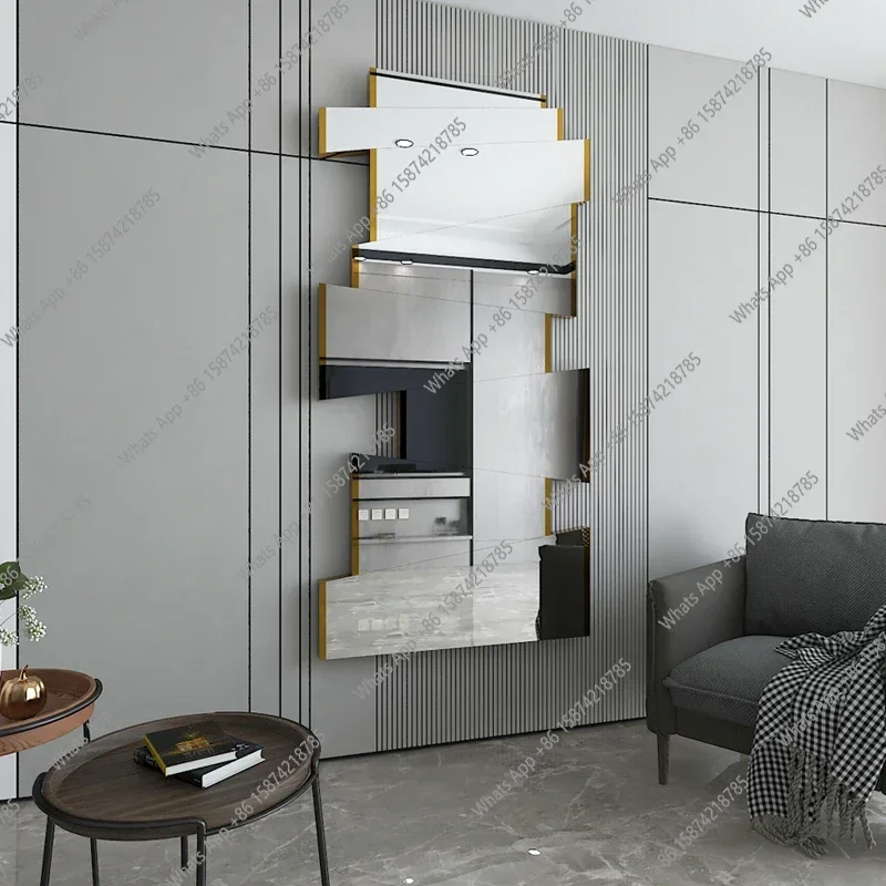 BJ XX Full Body Mirror Real Non-deforming Winter Wood Vanity Mirror Wall Hanging Special-shaped Dresser Punching Wall Sticker