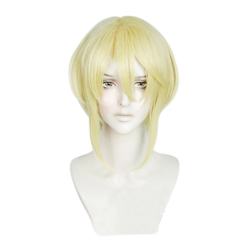 Perruque Synthétique Blonde Courte avec Bonnet Gratuit pour Cosplay, Anime MORARTY THE PATRIOT William James Moriart