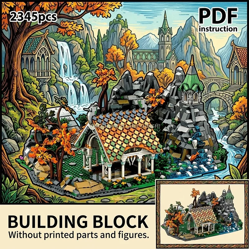 

Конструктор Rings Movie Creative Fantasy Garden Castle, игрушка для сборки своими руками, подарок, аналог 10316 246829 moc