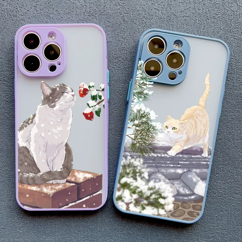 Niedliche Katzen-Blumen-Hülle für iPhone 17 16 15 14 Plus Pro Max 13 12 11 Pro Max Mini 16 Plus X XR XS Handyhüllen Stoßfeste Schutzhülle – Detail 14