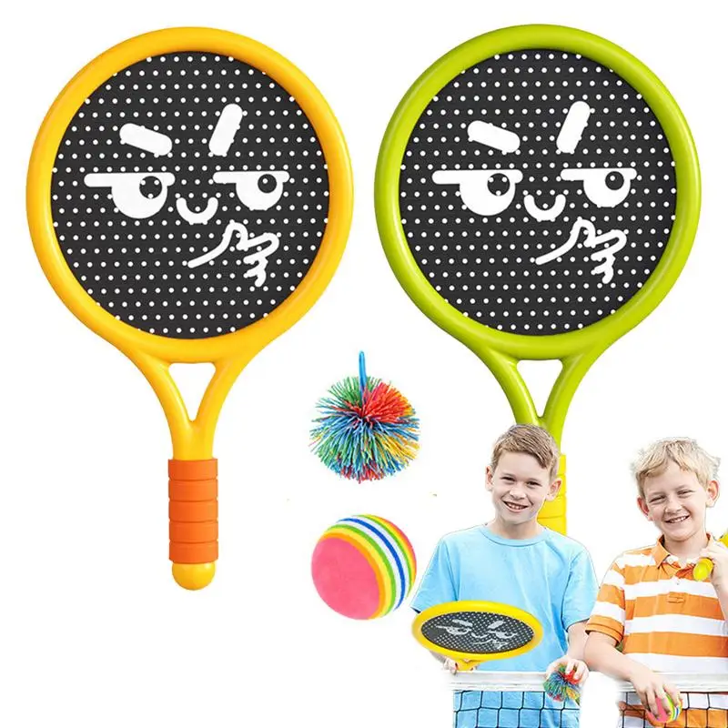 Raquettes de badminton pour enfants, raquette de tennis multifonctionnelle, fournitures de fitness pour enfants, jouets de sport interactifs, 2 pièces