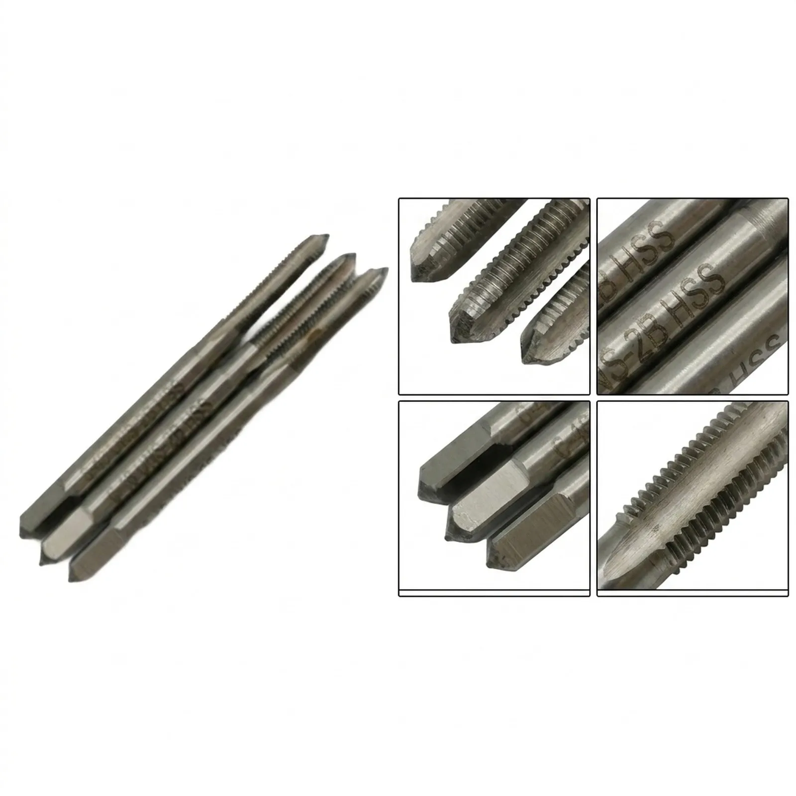 Three 6-48 for taps of HSS Material with for triple for flute Geometry for Efficient Chip Removal and Control Three