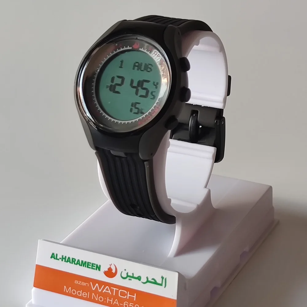 Sport Watch Muslim Pray Alarm for Man Woman and Kids with Azan Islamic Family Gift Size Optional Auto Qibla DST GMT Backlight