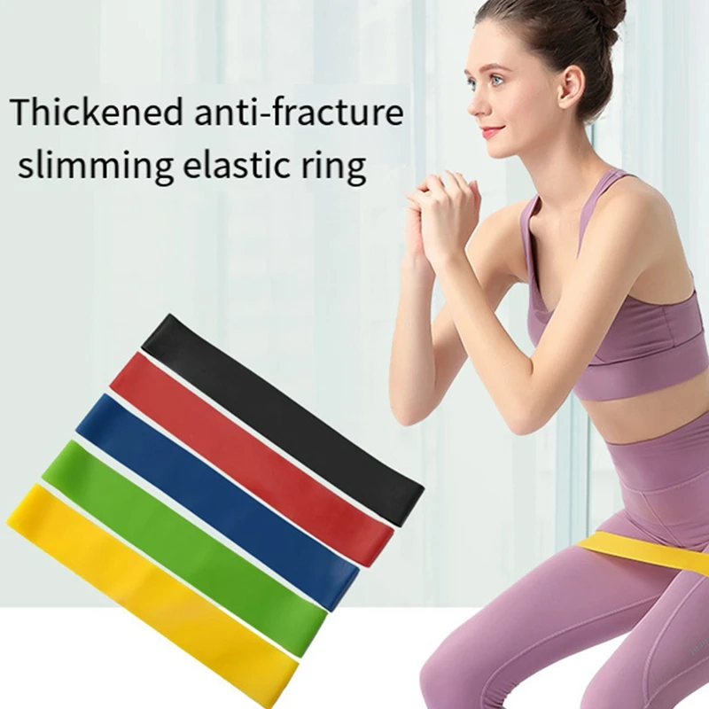 1Set Rubber Resistance Bands Set 5 Different Resistance Levels Elastic Band TPE For Men And Women For Booty Legs Training Yoga