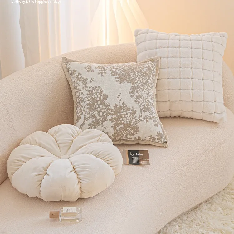 45x45CM French Luxury Throw Pillow Cover Retro Simple Stamping Waist Cushion Cover Decor New Home Decorative Pillowcase
