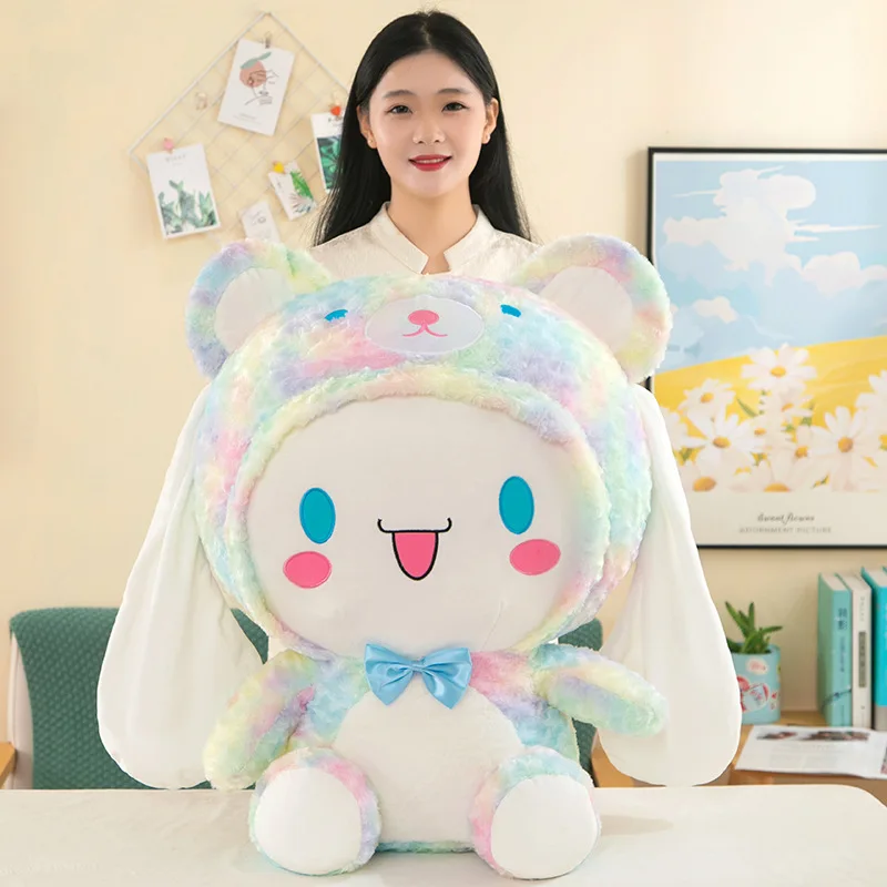 Big Size Sanrio Kawaii Cinnamoroll Dog Plush Toys Pillow Stuffed Animal Comfort Soft Dolls Kids Birthday Gift Cartoon Anime Toy