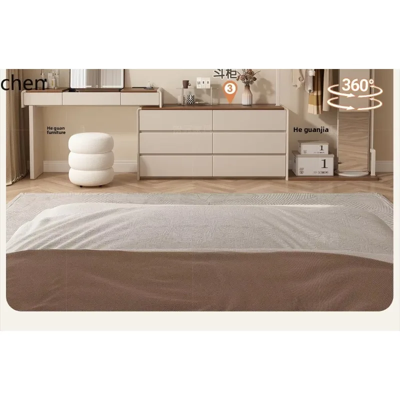 YFY  Makeup Table with Dresser, Clothes Rack, Integrated Vanity Table with Mirror, Floor-standing Coat Rack
