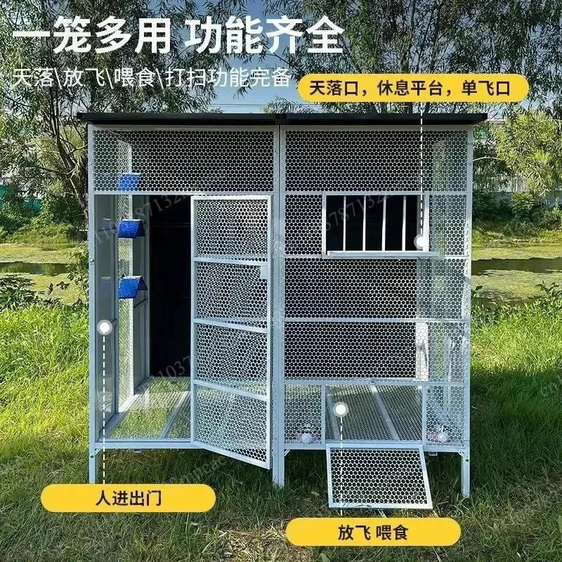 Painting Process Rust-Proof Assembly House Shed Pigeon Outdoor Large Bird Chicken Cage Peacock