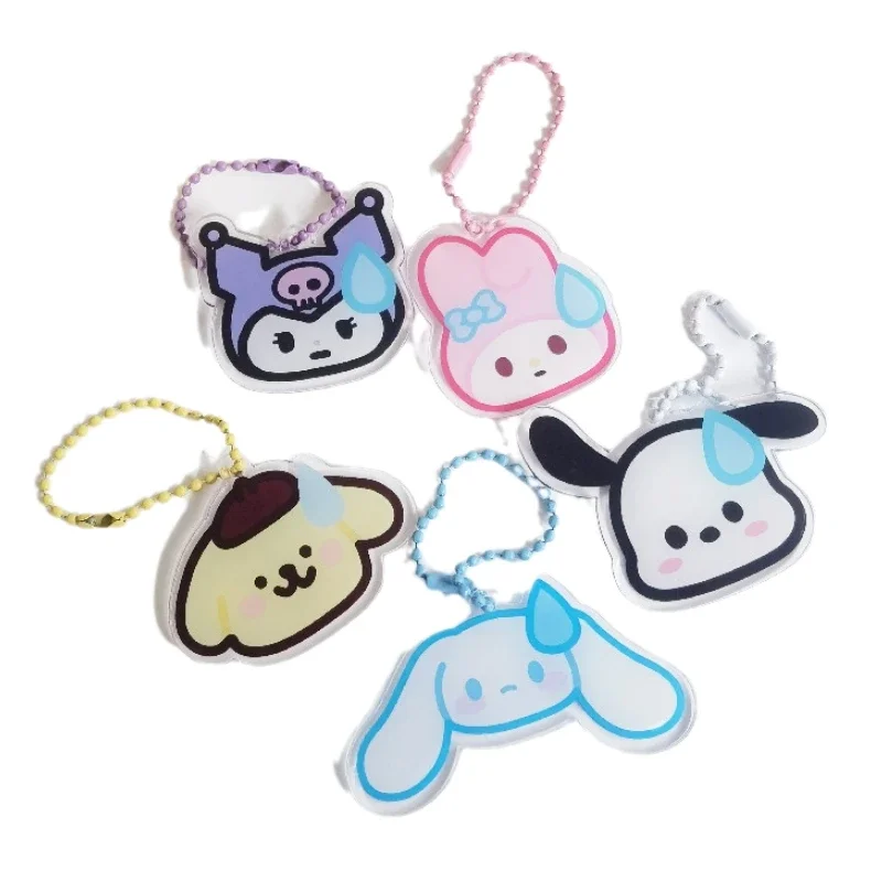 Miniso Sanrio Kuromi Cinnamoroll My Melody Pompom Purins Pochacco Anime Cute Keychain Japanese Sweet Backpack Keychain Pendant