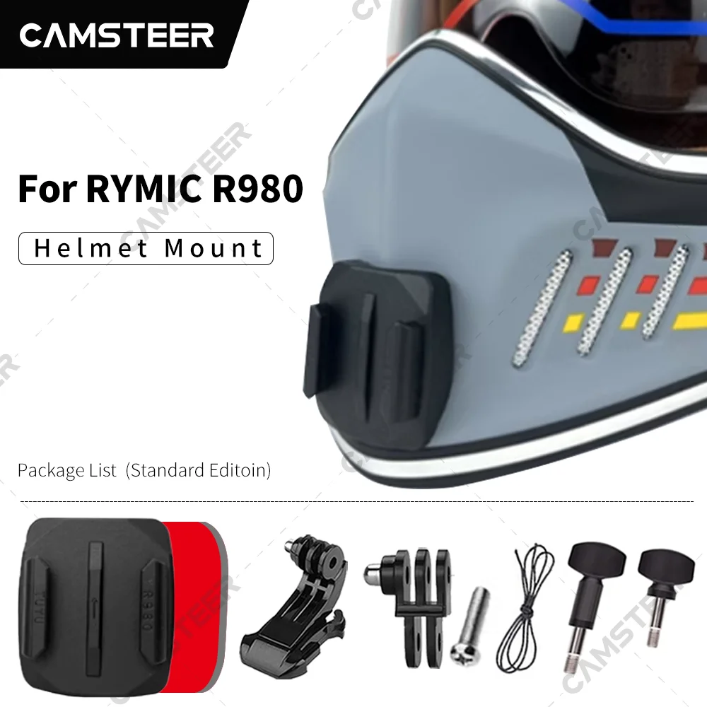 Rymic R980 Customized Helmet Chin Mount for GoPro12 11 10 9 DJI Action3/4 Insta360 Ace pro X4 X3 Action Camera Accessory