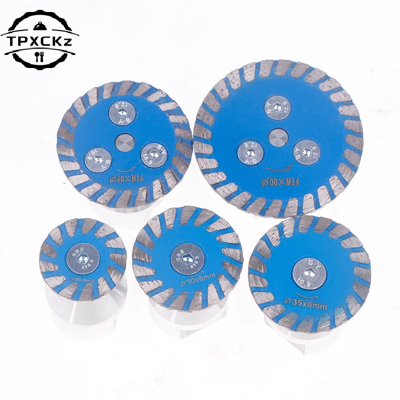 미니 다이아몬드 톱 BIade M14 스레드, 이동식 FIange 터보 커팅 디스크, 화강암 대리석 석재 콘크리트 절단 도구