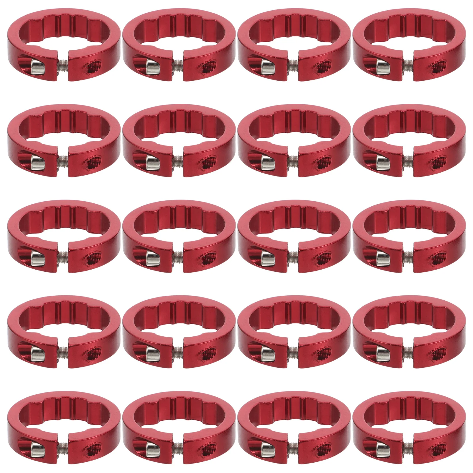 

20pcs Bicycle Handlebar Clamping Rings Alloy Non-Slip Locking For Mountain Road Bikes Shock Absorption Connector Retaining Clips