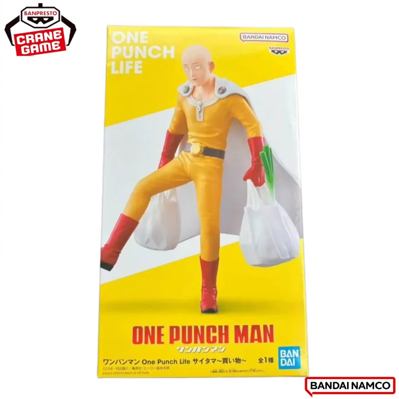 Em Estoque: Boneco de Ação Original Bandai Banpresto One Punch Man Saitama, Novo na Caixa, Brinquedo de Personagem de Anime