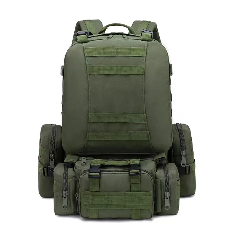 50L Tactical Backpack Men\'s Military Backpack 4 in 1 Molle Sport Bag Waterproof Outdoor Sport Hiking Camping Travel 3D Rucksack