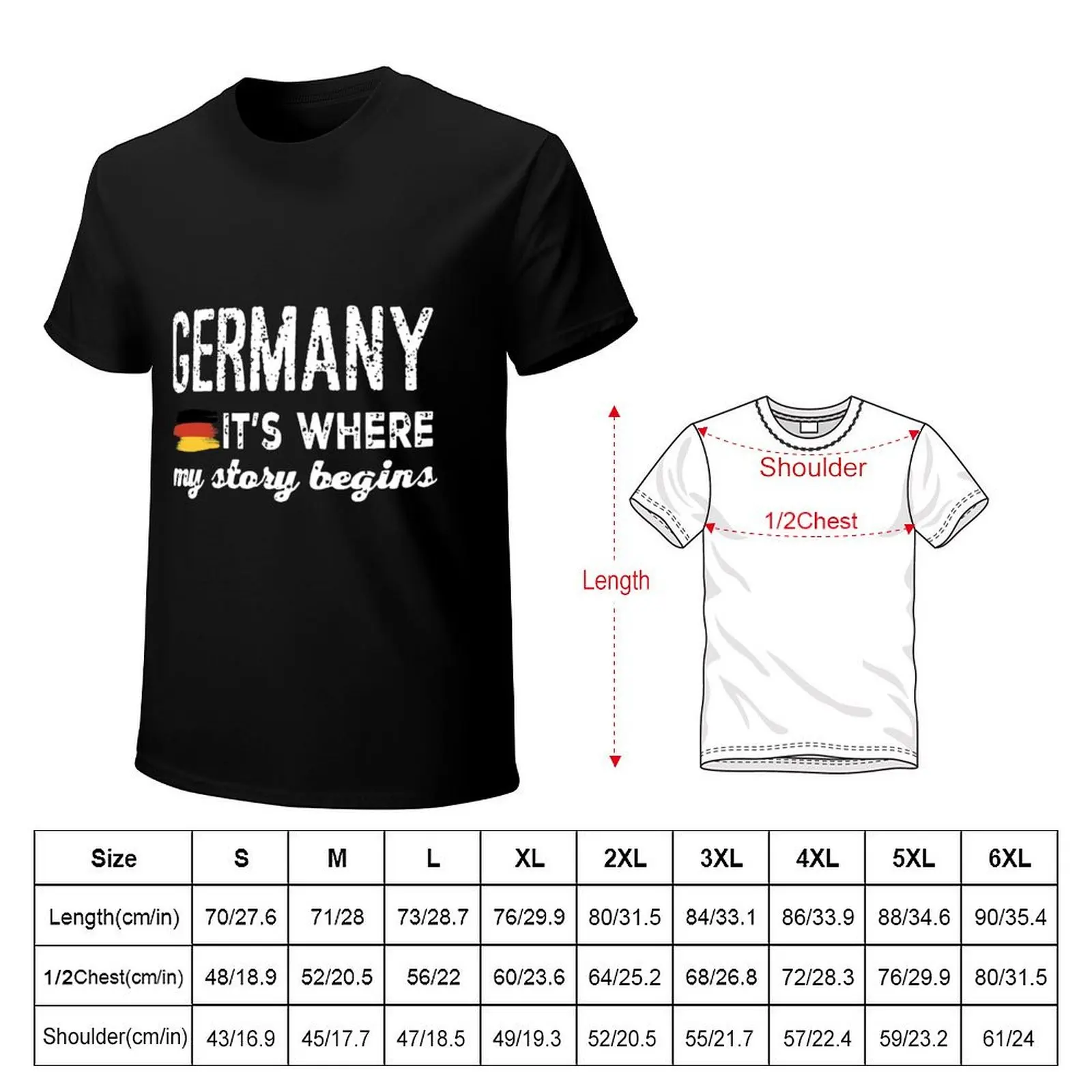 Germany it is where my story begins germany T-Shirt Plus Size Loose Short Sleeve Top